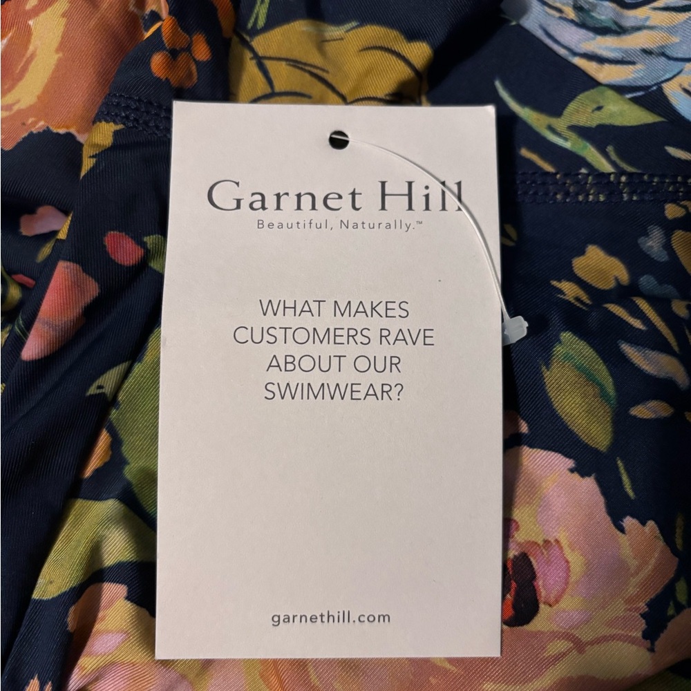 NWT Garnet Hill Navy Floral Long-Sleeve Shirt Swimwear XS - Picture 8 of 9